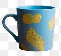 Acrylic painted mug mockup png in aesthetic creative style