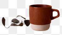 Minimal ceramic mug mockup png in brown