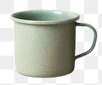 Minimal ceramic mug mockup png in green