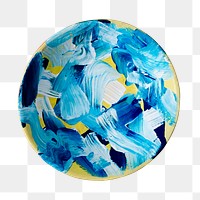 Acrylic painted plate mockup png in aesthetic creative style