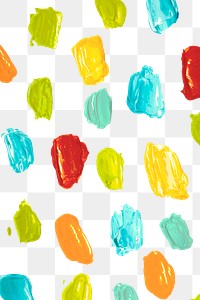 Paint smear textured background png in colorful pattern for kids