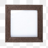 Wooden picture frame mockup png on the table