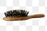 Wooden hairbrush png sticker, transparent background