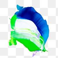 Png acrylic paint texture, neon green and blue paint