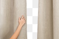 Beige curtain png mockup, transparent design