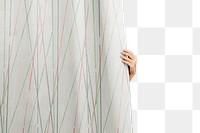Striped curtain png home decor, with hand pulling