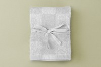 Png hand towel mockup, transparent fabric