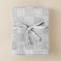 Png bath towel mockup on beige