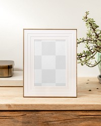 Png picture frame mockup on a table