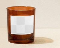 Png candle label mockup, aromatic home spa essential 