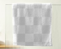 Png bath towel mockup, transparent fabric