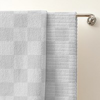 Png bath towel mockup, transparent fabric