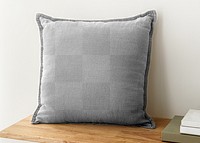 Png cushion cover mockup, transparent fabric