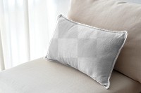 Png cushion cover mockup, transparent fabric