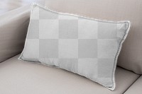 Png cushion cover mockup, transparent fabric