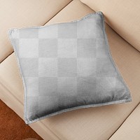 Png cushion cover mockup, transparent fabric