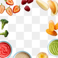 Baby food png frame transparent healthy puree combinations