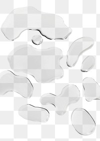 Water png, abstract liquid shape sticker