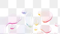 Colorful water drop png border, transparent background