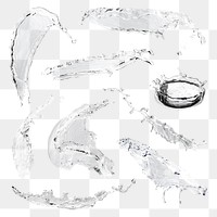 Splashing water png, abstract element sticker clipart