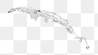 Splashing water png, abstract element sticker clipart