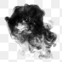 Smoke png textured element, in black realistic design