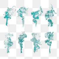 Smoke png textured effect, in green design set