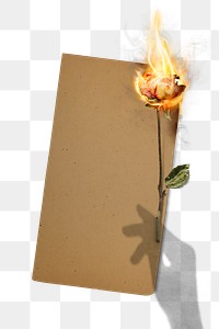 Paper png, rose aesthetic burning flame effect with design space