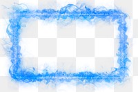 Flame png frame, blue realistic fire transparent image