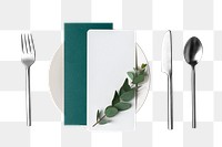 Menu paper png, aesthetic tableware & cutlery for restaurants