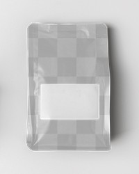 Transparent png, coffee bag mockup, blank label, product packaging design