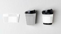 Coffee cup sleeve mockup png, transparent product branding design