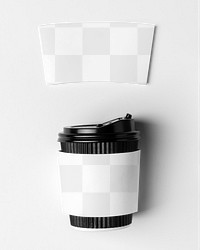 Product branding png, transparent mockup, coffee sleeve and paper cup design