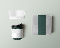 Coffee cup sleeve mockup png, transparent product branding design