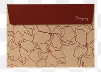 Floral beige envelope png, stationery sticker