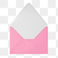 Pink envelope png, business branding stationery on transparent background