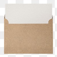 Brown envelope png, white blank card, stationery sticker