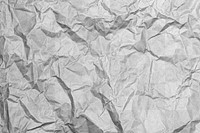 Crumpled paper texture png, gray tone, transparent background