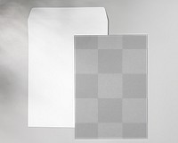 Letter png, transparent mockup, white envelope, stationery flat lay design