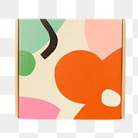 Floral mailing box png, flat lay design