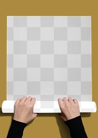 Poster png, paper mockup, flat lay design