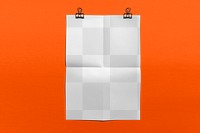 Folded poster mockup png transparent, realistic wall advertisement