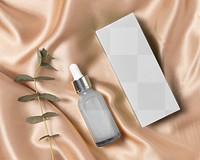 Dropper bottle png mockup, transparent product packaging design, beauty business branding