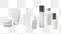 Skincare bottles png, minimal beauty business branding, cut out design set