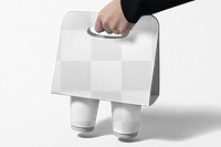 Cup holder and cup png mockup on transparent background
