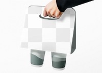 Transparent png mockup, cup holder, product branding design