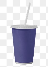 Purple paper cup png, food product packaging