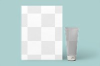 Beauty business branding mockup png, skincare tube and paper design