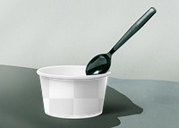Paper bowl png mockup, transparent eco food product packaging design