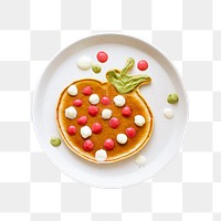 Kids pancake png breakfast treat, fun strawberry shape